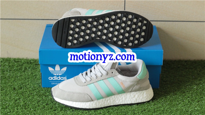 Real Boost Adidas Iniki Runner Green Grey BB2747